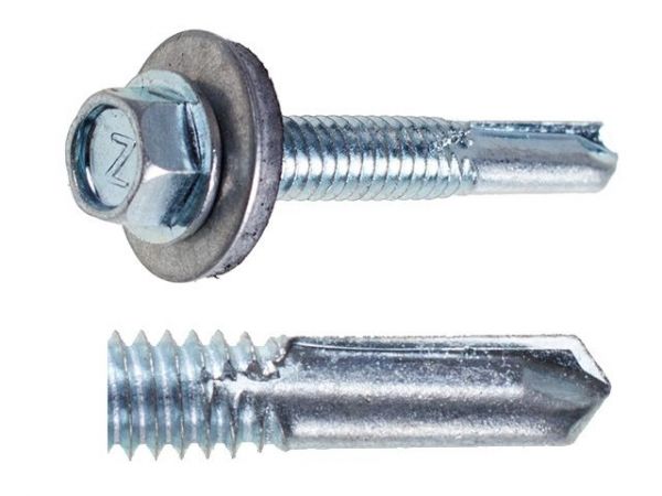 Саморез кровельный 5.5х38 мм цинк, шайба с прокл., PT5 (3200 шт в коробе) STARFIX(увеличенное сверло)