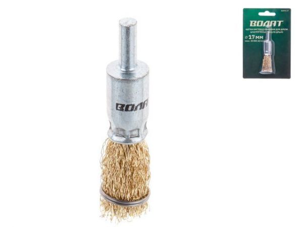Щетка д/дрели кистевая 17мм ВОЛАТ(для дрели кисточка концевая крацовка)