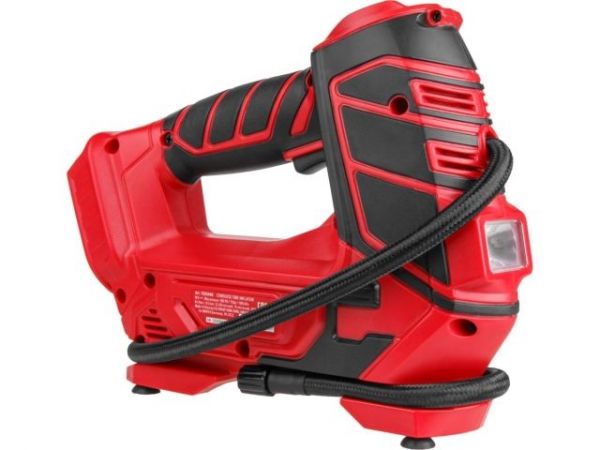 Компрессор WORTEX CTI 1811 в кор. ALL1 XLT SET 18 В, 11 бар, 12 л/мин, 1х2 А*ч, зу(18В/ 160 PSI / 11 бар / 1100 кПа, цифровой манометр, 600 мм шланг, подсветка)