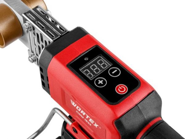 Сварочный аппарат для полимерных труб WORTEX CWM 1834 ALL1 XLT SET с акб и зу+3 насадки(300 Вт, 25-340 C, электронная регулировка.)