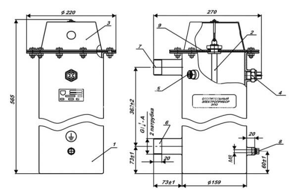 Напольный электрический котел Эван ЭПО-30 11060, одноконтурный, 30 кВт, пульт в комплекте