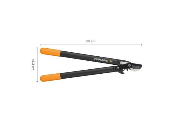 Сучкорез плоскостной L74 FISKARS PowerGear с загнутыми лезвиями средний