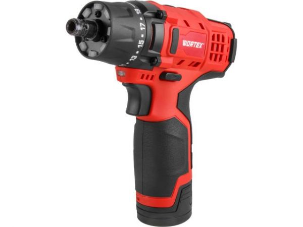 Дрель-шуруповерт WORTEX BD 1215 LiSET в чем. 12 В, 30 Н*м, 2х1.5 А*ч, БЗП 10 мм(Быстросъемный патрон, шурупы до 6 мм)