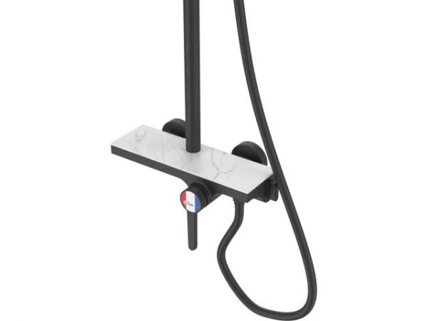 Душевая система (Lt) D35, серия Lotus черный, a-five(На стену, Излив потайной в корпусе, На стену, Излив потайной в корпусе., Троп. душ: вынос 408 мм, ди)