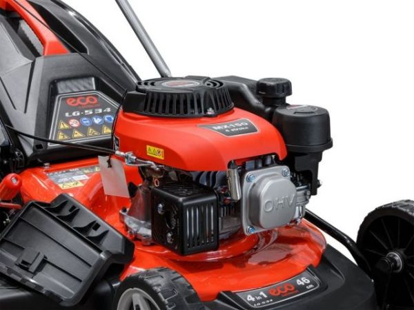 Газонокосилка бензиновая ECO LG-534(4.0 л.с., шир. 46 см, ручной привод, мульчир., стальн.корпус, травосборник 50 л)