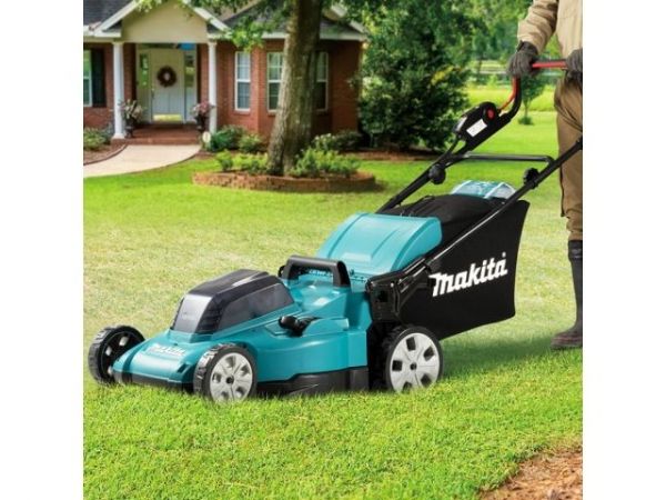 Газонокосилка аккумуляторная MAKITA LXT DLM480CT2(36.0 В, 2 акк., 5.0 А/ч, Li-Ion, шир. 480 мм, выс. 20-100 мм, пластм. корпус, травосборник 62)