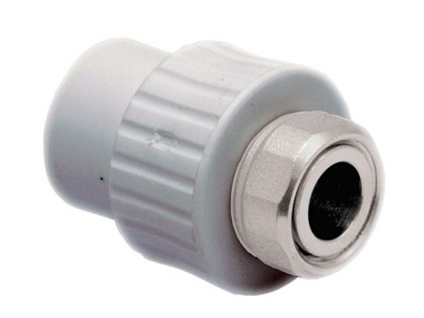 Муфта ПП с накидной гайкой 25х3/4' бел. РТП