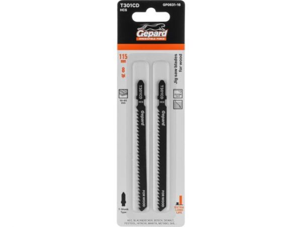 Пилка лобз. по дереву T301CD (2 шт.) GEPARD(пропил прямой, тонкий, аккуратный и чистый рез)