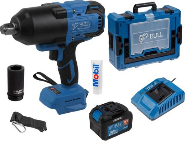 Ударный гайковерт BULL SC 1810 Xcase, XLTpro, БЕСЩЕТ., 18 В, 1500 Н*м, 3/4', 1х6 А*ч, з/у 6 А(Масса: 3,92 кг;)