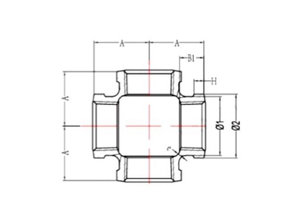 Крестовина 1/2' чугун оцинк., (2 шт. инд. упак.),  AV Engineering