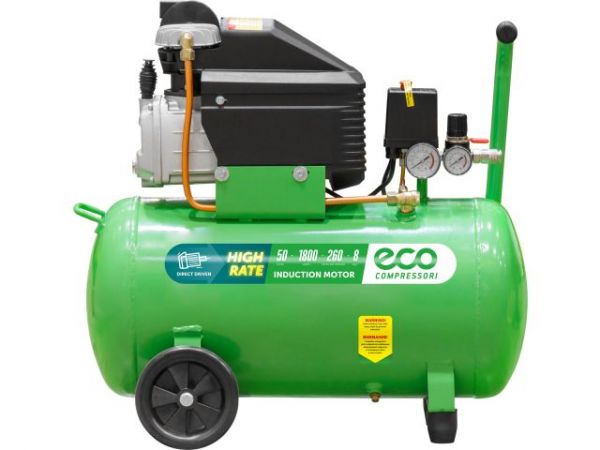 Компрессор ECO AE-501-4 коаксиальный(260 л/мин, 8 атм, коаксиальный, масляный, ресив. 50 л, 220 В, 1.80 кВт)