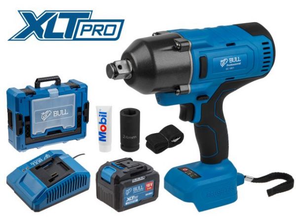 Ударный гайковерт BULL SC 1801 Xcase XLTpro БЕСЩЕТ., 18 В, 1000 Н*м, 3/4', 1х6 А*ч, з/у 4 А(вес 3.3 кг)