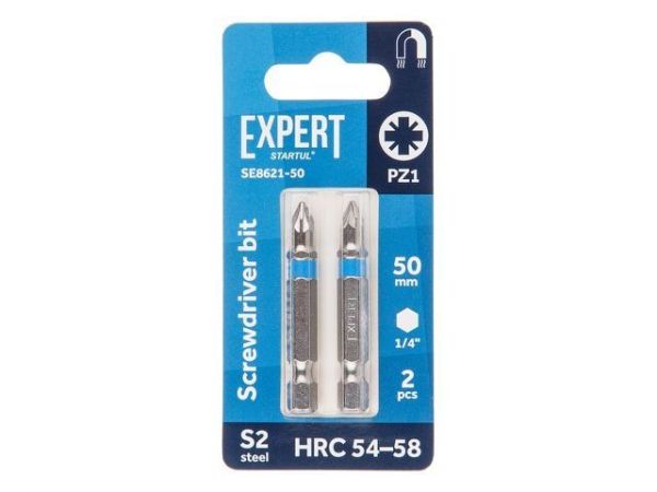 Насадка крестообразная PZ1 50мм  2шт EXPERT STARTUL (SE8621-50)(бита Pozidrive магнитная)
