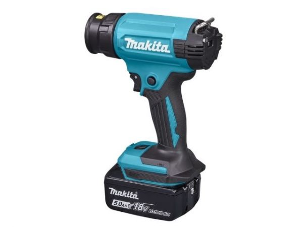 Термовоздуходувка Makita LXT 18В в кейсе(18В, 550 град, 2 скорости,6 режимов, кейс MakPac ,насадки 5.0Ач х1,з/у)