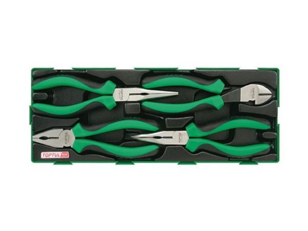 Набор-сет плоскогубцы, тонкогубцы, бокорезы 4предм. TOPTUL