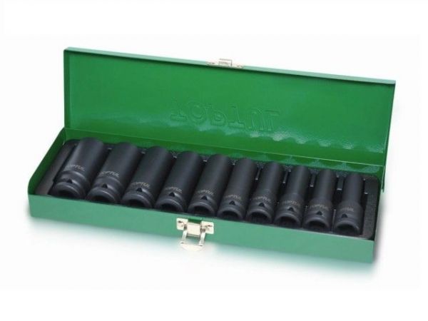 Набор головок ударн. 1/2' 10-24мм 6гр. 10шт. глубокие TOPTUL