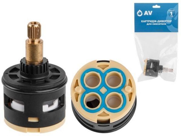Картридж-дивертор D35 для смесителя, тип F, AV Engineering(4 выхода)