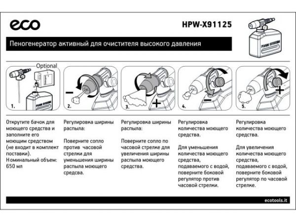 Пеногенератор активный для очистителя высокого давления ECO (HPW-X91125)