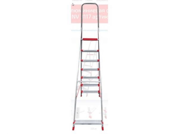 Лестница-стремянка алюм. проф. с широкой ступенью 151 см 7 ступ. 8кг NV3117 Новая Высота(макс. нагрузка 225кг)
