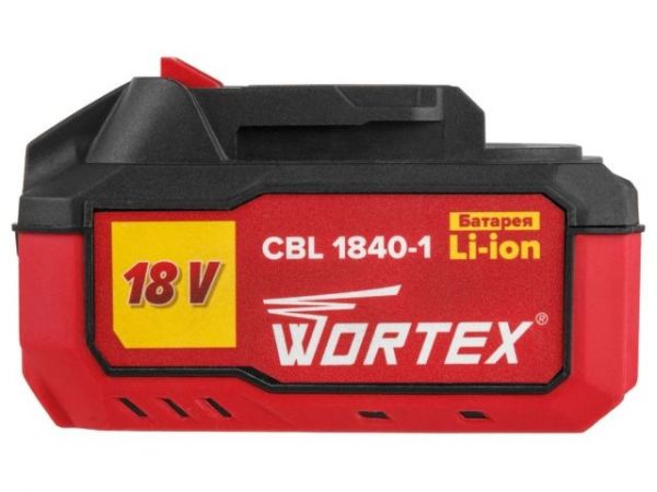 Аккумулятор WORTEX CBL 1840-1 18.0 В, 4.0 А*ч, Li-Ion ALL1 XLT(18.0 В, 4.0 А*ч, индикатор заряда, обрезиненный корпус)