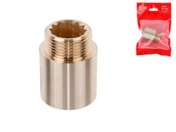 Удлинитель 1' вн.-нар. х 30 мм, AV Engineering (инд. упак.)(Латунь, макс.  16 бар, макс.  110 °С)