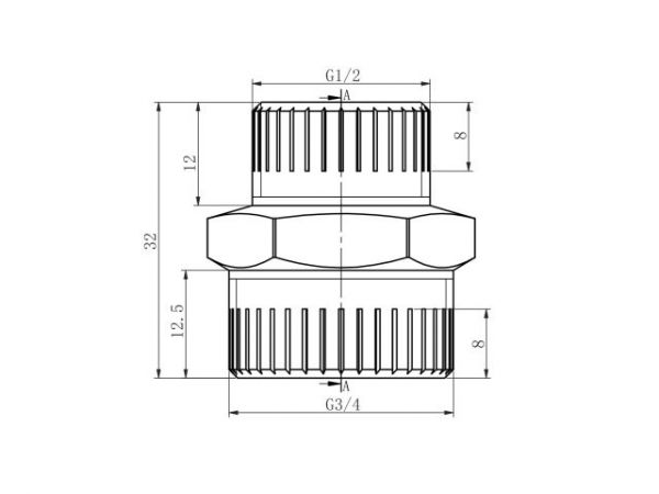 Ниппель ред. 3/4' нар. х 1/2' нар. ХРОМ, AV Engineering (инд. упак.)(Латунь, макс.  16 бар, макс.  110 °С)
