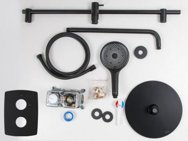 Душевая система (Lt) D35, серия Rose черный + белый, a-five(Встраиваемый, Излива нет, 1000 - 1200 мм.)