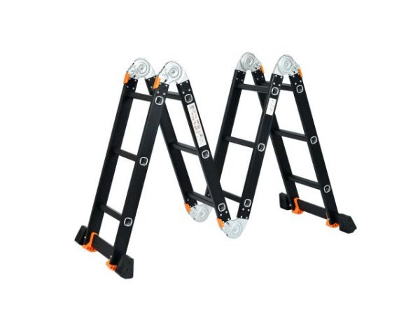 Лестница алюм. многофункц.4х6 ступ.(стрем.-332см,лестн.-690см) 17,0кг BLACK LINE STARTUL (ST9930-06)(усиленное шарнирное соединение, прорезиненные колеса и доп.стабилизаторы)