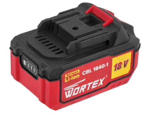 Аккумулятор WORTEX CBL 1840-1 18.0 В, 4.0 А*ч, Li-Ion ALL1 XLT(18.0 В, 4.0 А*ч, индикатор заряда, обрезиненный корпус)