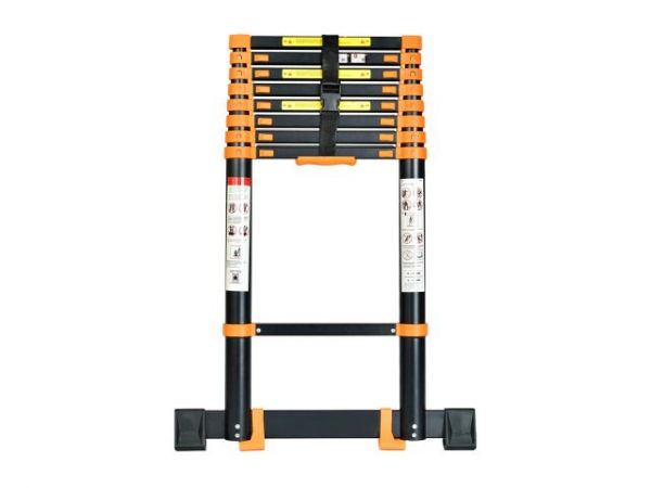 Лестница телескопическая 1-секц. алюм. 430см, 11 ступ. 10,8кг BLACK LINE STARTUL (ST9931-043)(ширина ступени 8см, прорезиненные колеса и доп.стабилизаторы)