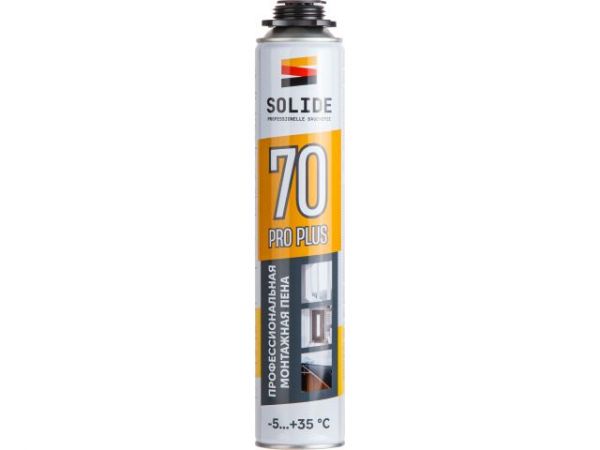 Пена монтажная профессиональная всесезонная SOLIDE Foam Pro Plus 70 (750мл)