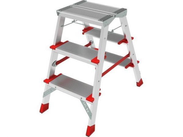 Лестница-стремянка алюм. двухст.67 см 3 ступ. 4,9кг NV 3127 Новая высота(Макс. нагрузка - 225 кг.)