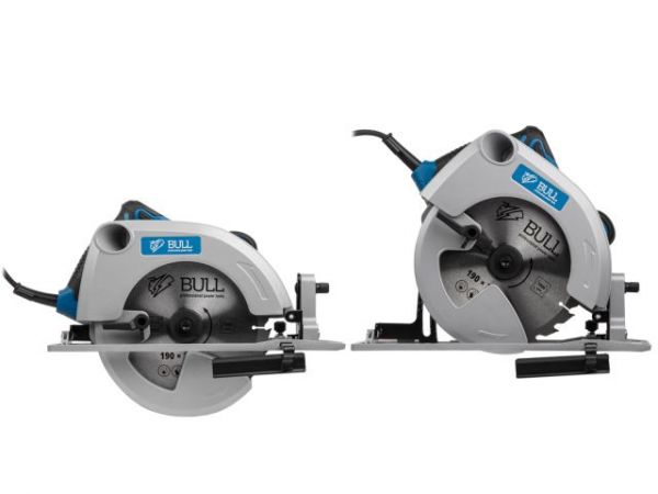 Циркулярная пила BULL KS 1901 в кор. 1500 Вт, 190х30 мм, до 66 мм(Литая алюминиевая платформа, 6000 об/мин)
