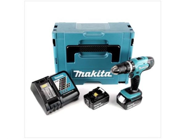 Ударная дрель-шуруповерт MAKITA LXT DHP 453 RTJ MAKPAC(18.0 В, 2 акк., 5.0 А/ч Li-Ion, 42 Нм, шурупы до 36 мм, сверление в металле до 13 мм)