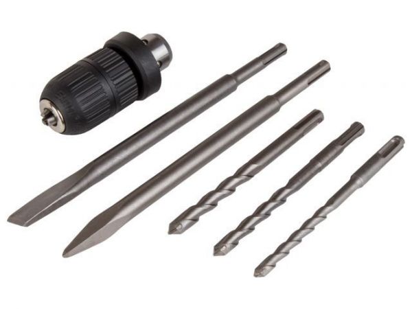 Перфоратор BULL BH 2802 в чем. 850 Вт, 3.2 Дж, 28 мм, 4 реж. + 2 зубила, 3 сверла, БЗП в комплекте(вес 3.8 кг)