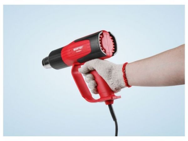 Термовоздуходувка WORTEX HG 6020-1 в чем. + набор сопл 2000 Вт, 2 скор., 350-600 °С(Ступенч. рег., 300-500 л/мин)