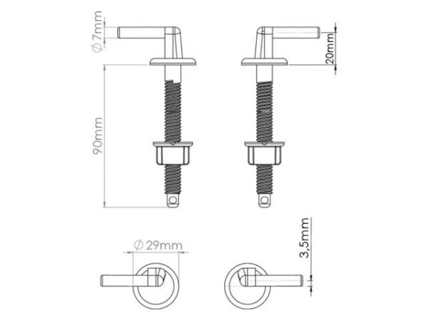 Крепеж для сиденья унитаза, AV Engineering