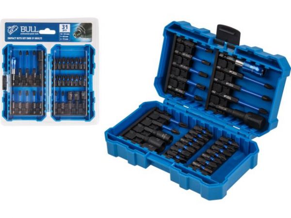Набор бит ударных BULL Impact IMB 31 Multi в кейсе(Торсионные, 58-62 HRC, 31 предмет)