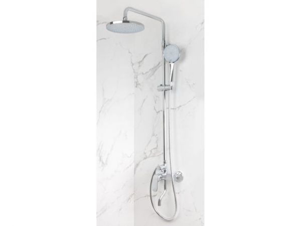 Душевая система (Lt) D35, серия Daisy хром, a-five(На стену, L-излив: длина 125 мм, монолитный. Троп. душ: вынос 400 мм, диаметр 226 мм.)