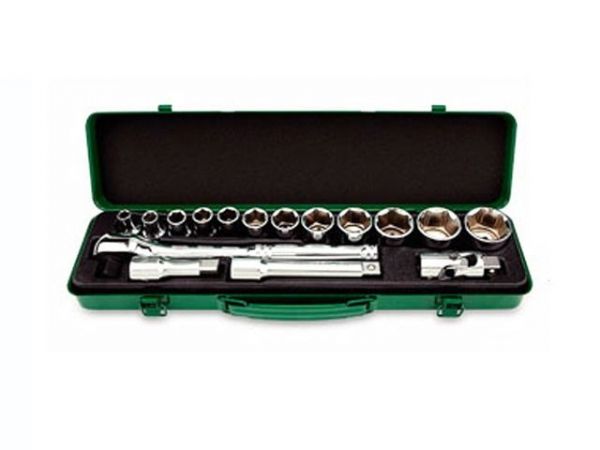 Набор головок 1/2' 8-32мм 16предм. 6гр. метал.кейс  TOPTUL