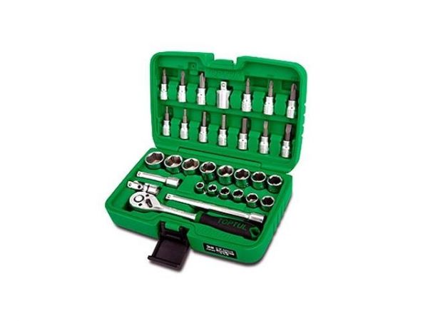 Набор головок и бит 45предм. 3/8' 6гр. TOPTUL(поверхность глянцевая)