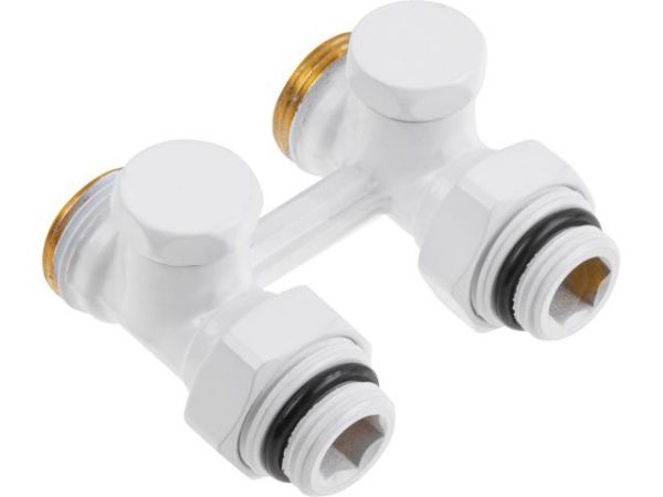 Клапан прямой вентильный 3/4' нар. для радиатора (мультифлекс), Белый, AV Engineering (инд. упак.)(Обратка и подача)