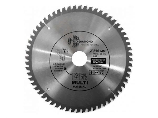 Диск пильный 216х30 мм 60 зуб. универсальный  Multi Material