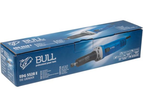 Прямая шлифмашина BULL EDG 5528 E в кор. 550 Вт, 8000-28000 об/мин, цанги 6 и 8 мм(Плавный пуск, защита от повторного включения, 1.8 кг)