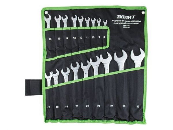 Набор ключей комбинир. 8-32мм 18шт ВОЛАТ(на полотне)