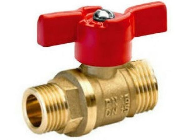 Кран шаровый стандарт. 1/2' нар.-нар. бабочка PN1,6 МПа; 11Б27п7, Цветлит(ЦРБ0062)