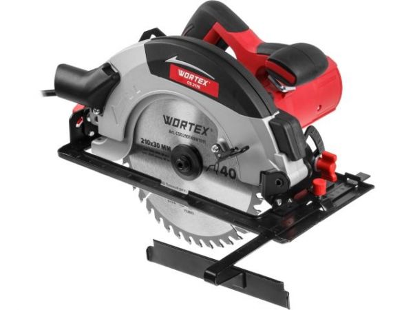 Циркулярная пила WORTEX CS 2175 в кор. 1900 Вт, 210 мм, до 75 мм(макс. глуб. пропила в дереве (90°/45°) 75/53 мм)