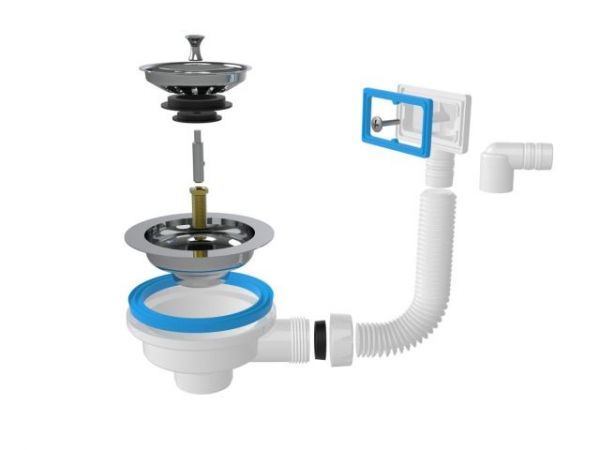 Выпуск для сифона 3 1/2' с прямоугольным переливом, AV Engineering