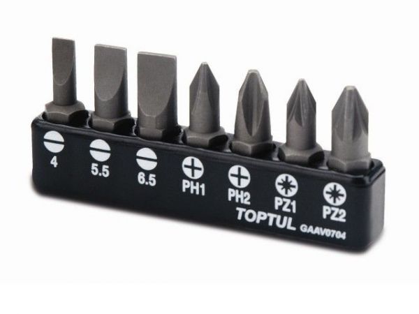 Набор бит '+', '-' 7шт. TOPTUL