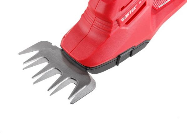 Аккум. ножницы садовые WORTEX SG 7215-1 в кор. + насадка-кусторез(7.2 В, 1 акк., 2.0 А/ч, Li-Ion, шир. 100 мм (для травы), длина 200 мм (кусторез))